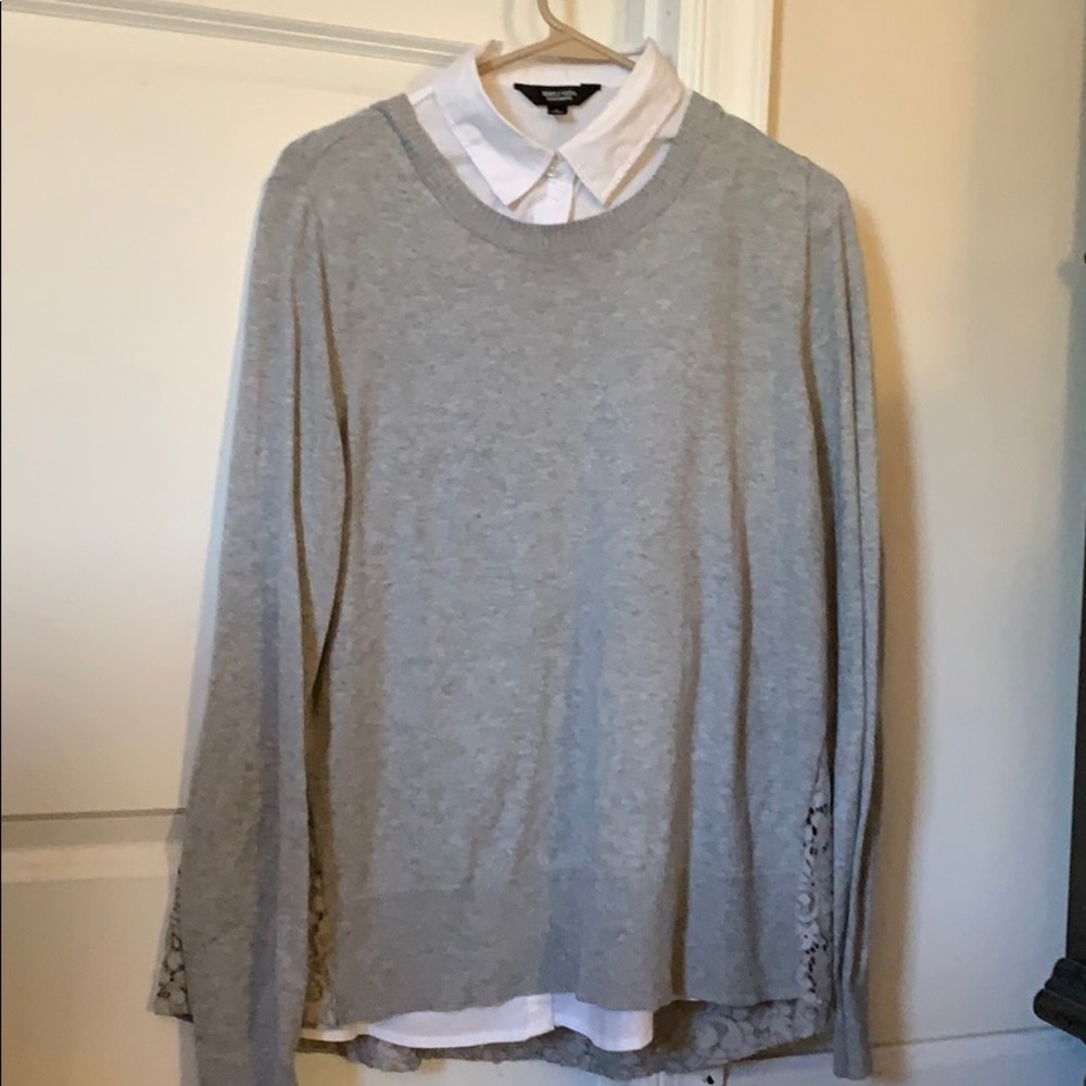 Simply Vera twofer Gray sweater EUC size L